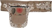 Khaki White Fanny Pack Belt with Adjustable Snaps
