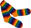Hand Knit Rainbow Wool Socks
