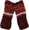 Multicolored Hippie Hues Woolen Flowers Striped Skull Cap