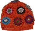 Cheerful Orange Pop Cotton Crochet Beanie Hat