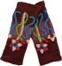 Deep Maroon Floral Embroidered Handwarmers