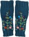 Handmade Woolen Floral Leg Warmers in Peacock Blue