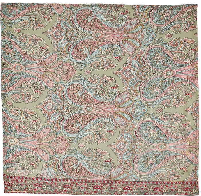 Turkish Printed Pink Gold Paisley Bandana