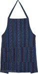Midnight Blue Striped Mayan Artisan Kitchen Apron