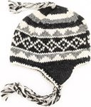Hand Made Wool Black and White Hat