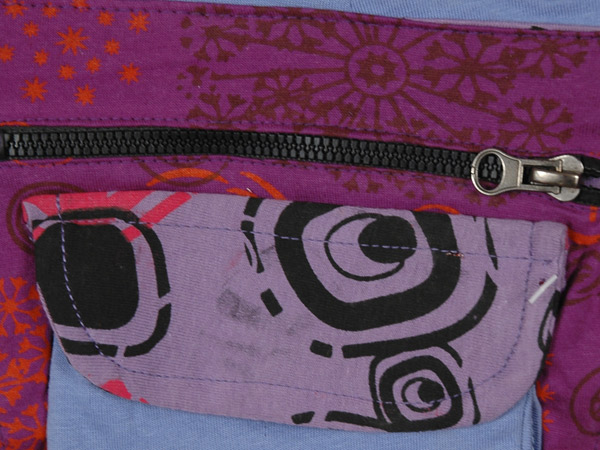 Blue and Mauve Fanny Pack with Snap Buttons