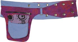 Blue and Mauve Fanny Pack with Snap Buttons