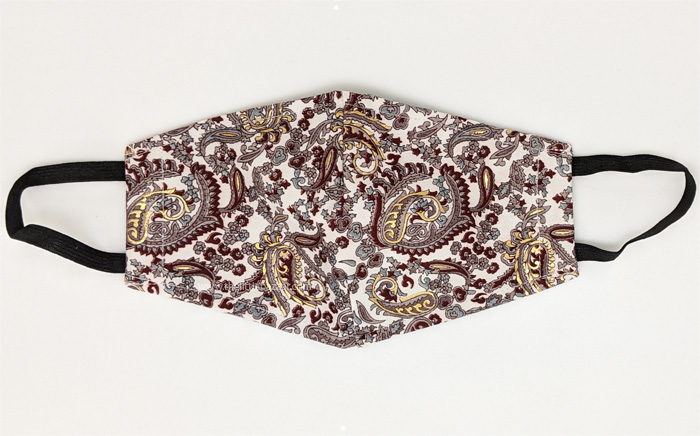 Rust and Gold Paisley Designer Face Mask