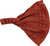 Red Rust Meditation Om Cotton Headband