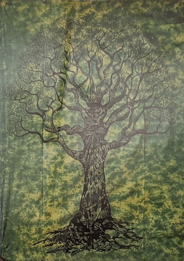 Handmade Green Tree Tapestry Full