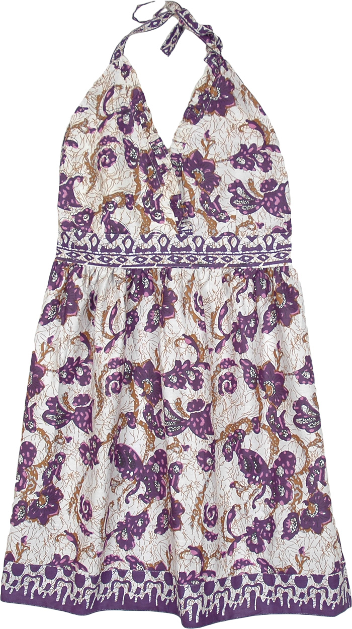Morning Glory Lilac Floral Chic Kitchen Apron