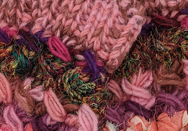 Pink interwoven Wool Silk Wrist Hand Warmers