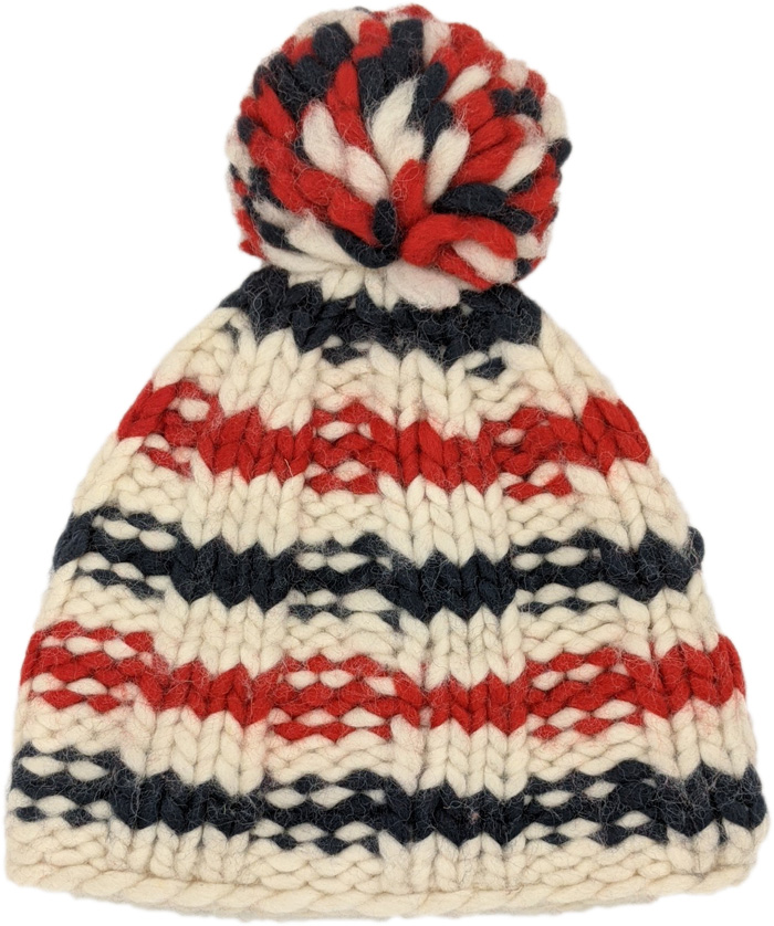 Cheerful Holiday Classic Wool Hat with Pompom