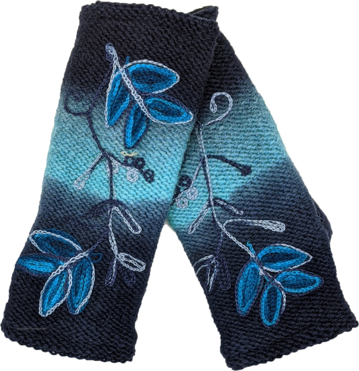 Ocean Blue Woolen Wrist Hand Warmers