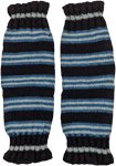 Classic Blue Striped Woolen Leg Warmers