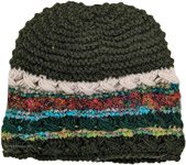 Unisex Military Green interwoven Beanie Wool Hat