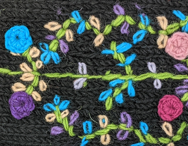 Midnight Flowers Handmade Woollen Leg Warmers