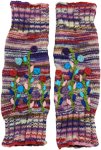 Dusky Floral Hues Handmade Woollen Leg Warmers