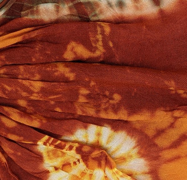 Rustic Orange Tie Dye Hippie Headband in Cotton