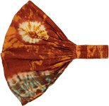 Rustic Orange Tie Dye Hippie Headband in Cotton