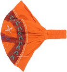 Hippie Peace Cotton Headband in Orange Red