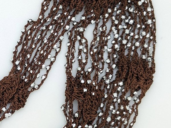 Choco Crochet Waist Belt with Shining Beads