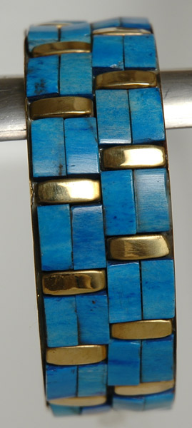 Turquoise Bricks Gold Bracelet