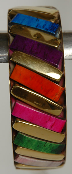 Multicolor Bricks Gold Bracelet