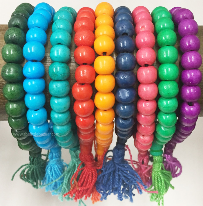 Solid Multi Colored Bead Bracelet