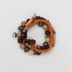 Brown Earth Beaded Multi Strand Wrap Bracelet