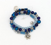 Blue Jean Beaded Multi Strand Bracelet Set