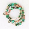 Green Light Beaded Spiral Coil Bracelet