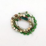 Green Galaxy Beaded Multi Strand Wrap Bracelet