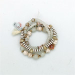 White Ivory Beaded Multi Strand Wrap Bracelet