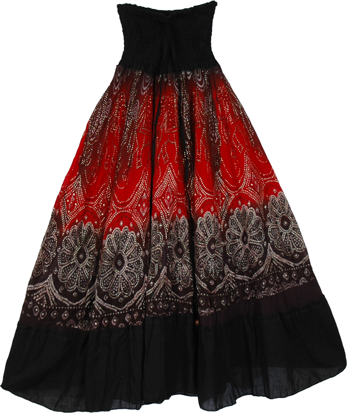 Black Mosaic Smock Boho Skirt | Clearance | dress