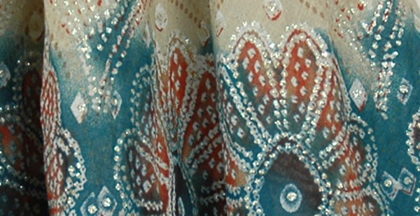 Sandal Blue Mosaic Smock Boho Skirt
