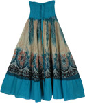 Sandal Blue Mosaic Smock Boho Skirt