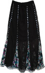 Bohemian Sequins Chiffon Black Skirt