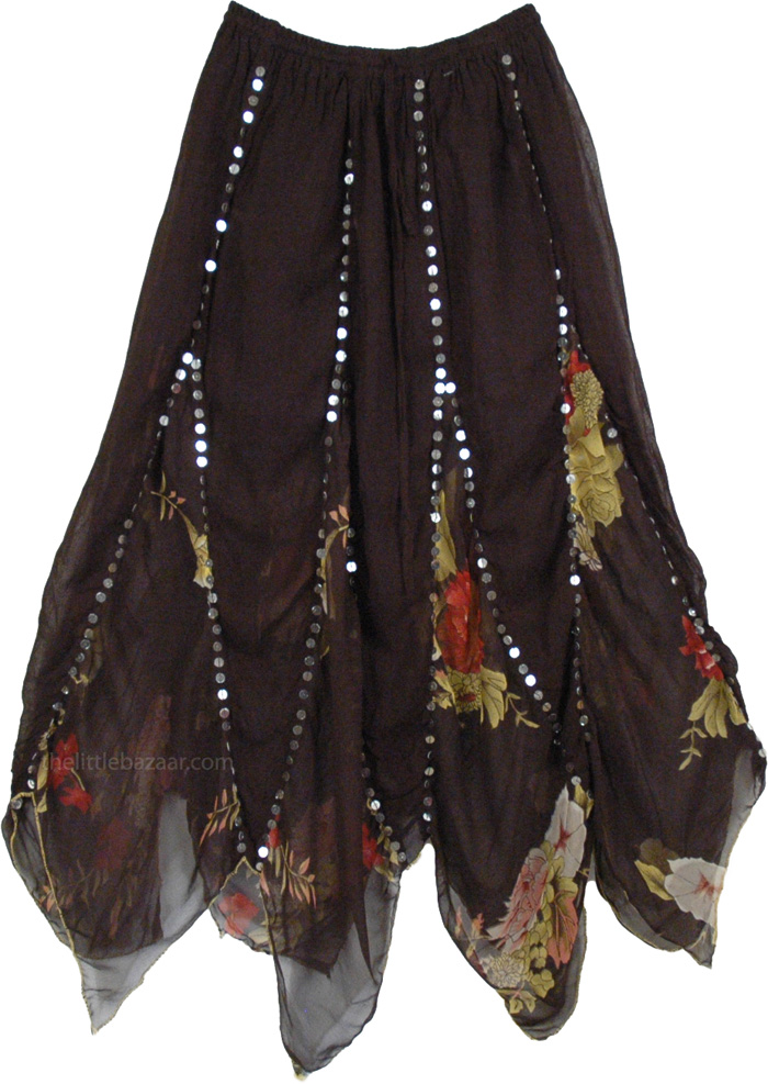 Bohemian Scallops Black Skirt