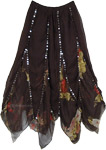 Bohemian Scallops Black Skirt