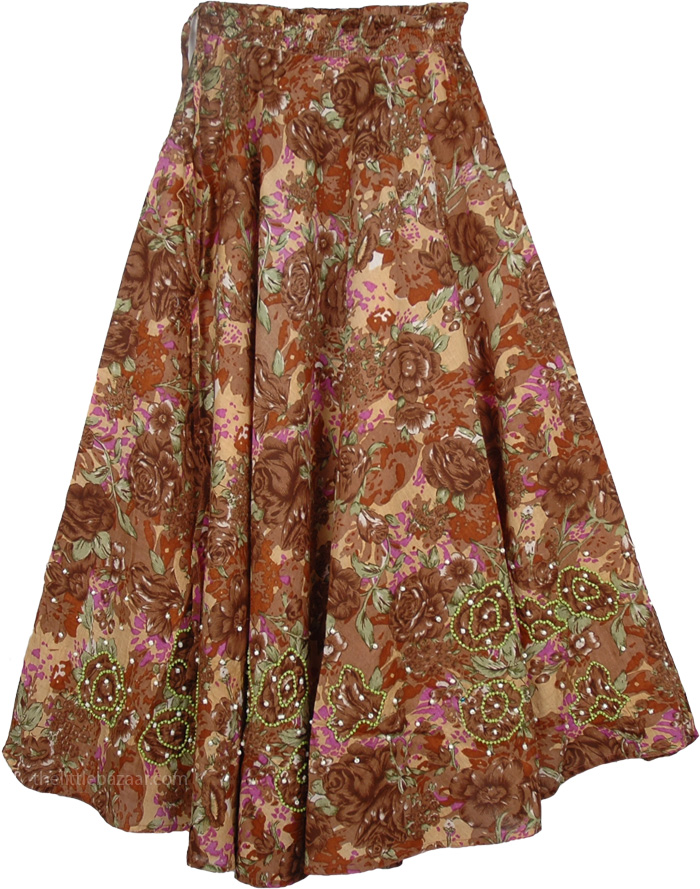 XXS Cotton Beaded Long Skirt