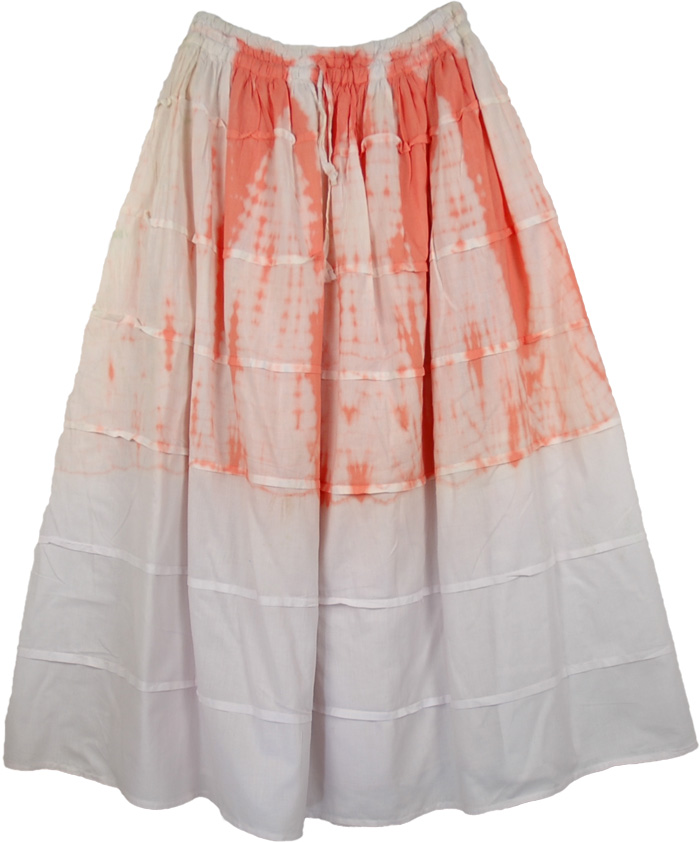 Orange Apricot Tie Dye Skirt