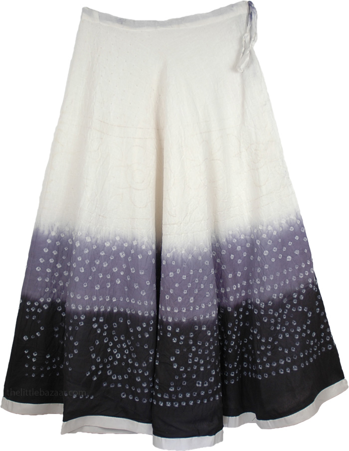 White Gray Black Tie Dye Skirt