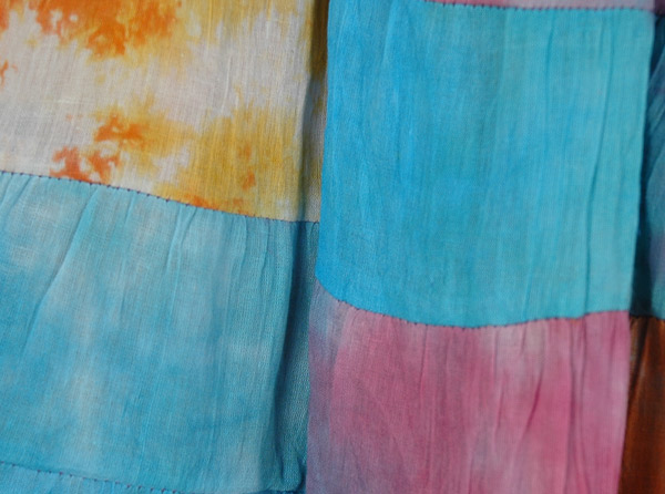 Rainbow Multi Color Patchwork Short Skirt