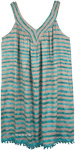 XL Sleeveless Beach Dress Grey and Green