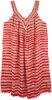 XL Beach Dress in Pomegranate and Beige Stripes