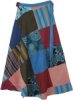 Plus Mixed Patchwork Wrap Around Cotton Skirt