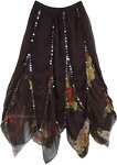 Bohemian Scallops Black Skirt