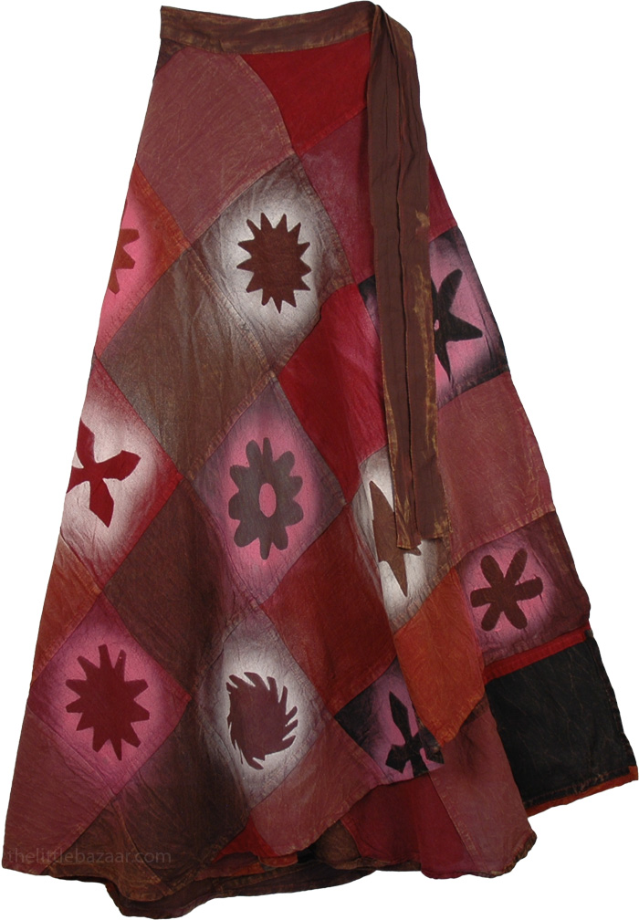 Serene Lotus Long Boho Wrap Around Skirt