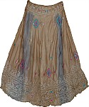 Boho Silk Skirt with Sequins